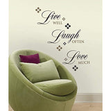 RoomMates RMK1396SCS Live Love Laugh Peel and Stick Quote Wall Decals
