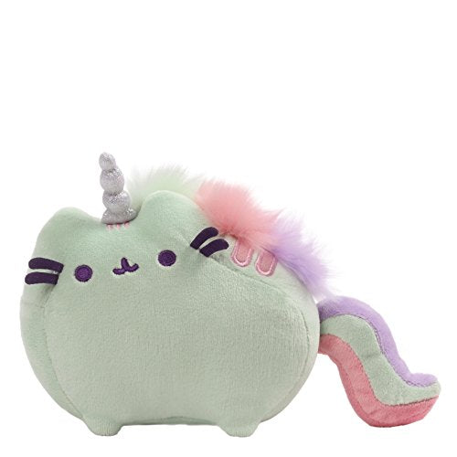 GUND Pusheen Pusheenicorn Unicorn Cat Sound Plush Stuffed Animal, Green, 7.5"