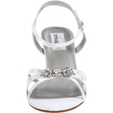 Dyeables Women's Peach Leather Sandal,Black Satin,7.5 D US