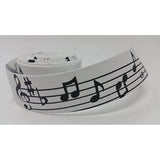 Polyester Grosgrain Ribbon for Decorations, Hairbows & Gift Wrap by Yame Home (7/8-in by 1-yd, 000026254 - black music notes w/white background)