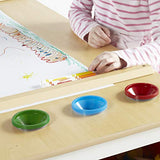 Guidecraft Arts and Crafts Center: Kids Activity Table and Drawing Desk with Stools, Storage Bins, Paper Roller and Paint Cups - Children's Wooden Learning Furniture
