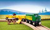Brio World 33404 - Farm Train - 5 Piece Wooden Toy Train Set for Kids Age 3 and Up