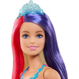 Barbie Dreamtopia Princess Doll (11.5-inch) with Extra-Long Two-Tone Fantasy Hair, Hairbrush, Tiaras and Styling Accessories, Gift for 3 to 7 Year Olds