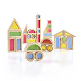Guidecraft Jr. Rainbow Blocks: 40 Piece Set - Kids Learning & Educational Toys, Stacking Blocks