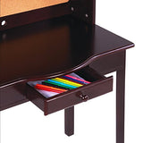 Guidecraft Classic Desk and Chair Set - Espresso: Dark Cherry Kids Wooden Study Table with Hutch and Drawer, Children's Furniture