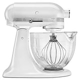 KitchenAid KSM155GBFP 5-Qt. Artisan Design Series with Glass Bowl - Frosted Pearl White