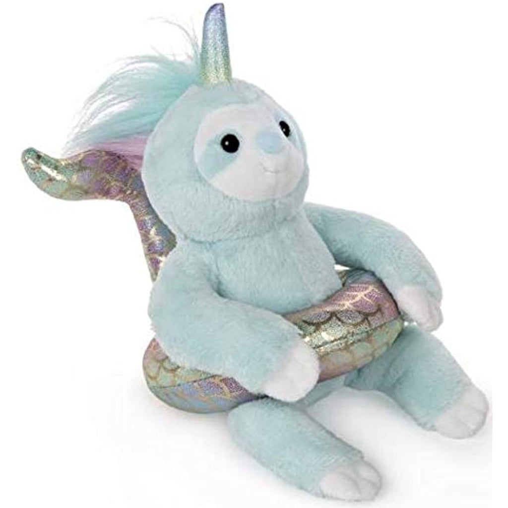 GUND Slothicorn with Mermaid Plush Float Stuffed Animal, Turquoise Rainbow, 5.5"