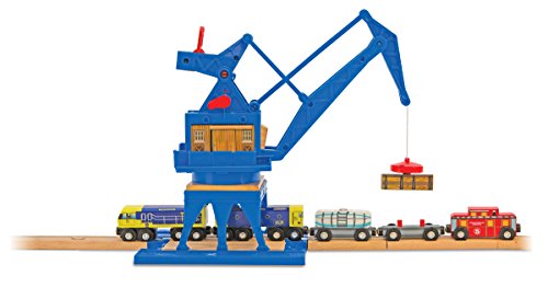 Melissa & Doug Swivel and Lift Magnetic Crane Train Accessory - Slides, Extends, Swivels and Lifts