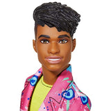Barbie Ken 60th Anniversary Doll in Throwback Rocker Derek Look with Neon Top, Shorts & Shoes for Kids 3 to 8 Years Old