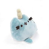 GUND Pusheen Pusheenimal Narwhal Plush Stuffed Animal Backpack Clip, Blue, 5"