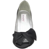 Dyeables Women's Liv Open-Toe Pump,Black Satin,7.5 B US