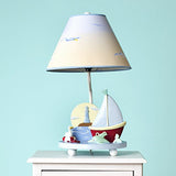 Guidecraft Hand-painted & Hand Crafted Sailing Kids Table Lamp G88207