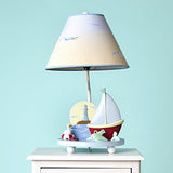Guidecraft Hand-painted & Hand Crafted Sailing Kids Table Lamp G88207