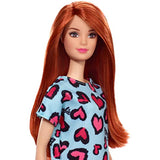 Barbie Doll, Red Hair, Wearing Yellow and Purple Heart-Print Dress and Platform Sneakers, for 3 to 7 Year Olds, Model:GHW48