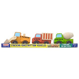Melissa & Doug Stacking Construction Vehicles & 1 Scratch Art Mini-Pad Bundle (03076)