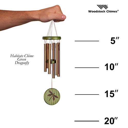 Woodstock Chimes HCGD The Original Guaranteed Musically Tuned Chime Habitats-Dragonfly, Green