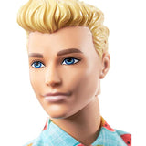 Barbie Ken Fashionistas Doll #152 with Sculpted Blonde Hair Wearing Blue Tropical-Print Shirt, Coral Shorts, White Shoes & White Sunglasses, Toy for Kids 3 to 8 Years Old