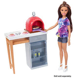 Barbie Outdoor Furniture Set with Brick Pizza Oven, Plus Food and Serving Pieces