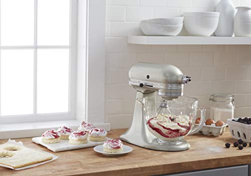KitchenAid KSM155GBSR 5-Qt. Artisan Design Series with Glass Bowl - Sugar Pearl Silver