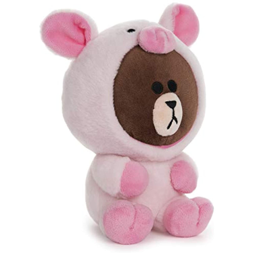 GUND LINE Friends Piggy Brown Bear Plush Stuffed Animal, 7"