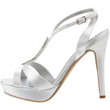Dyeables Women's Hope Platform Sandal,White Satin,5.5 B US