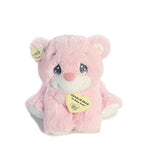 Aurora World Precious Moments Charlie Bear with Rattle, So Beary Sweet, Pink, 8.5"