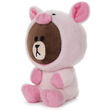 GUND LINE Friends Piggy Brown Bear Plush Stuffed Animal, 7"
