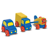Melissa & Doug Wooden Deluxe First Vehicles Set & 1 Scratch Art Mini-Pad Bundle (03000)