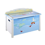 Guidecraft Wood Hand-painted Farm Friends Toy Box Storage Chest - Kid's Room Furniture