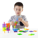 Guidecraft Interlox Squares - 96 Piece Set Interlocking Construction Toy, Creative Building - Educational STEM Construction Toy for Kids