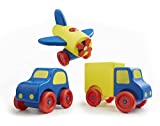 Melissa & Doug Deluxe Wooden First Vehicles Set With Truck, Car, and Airplane