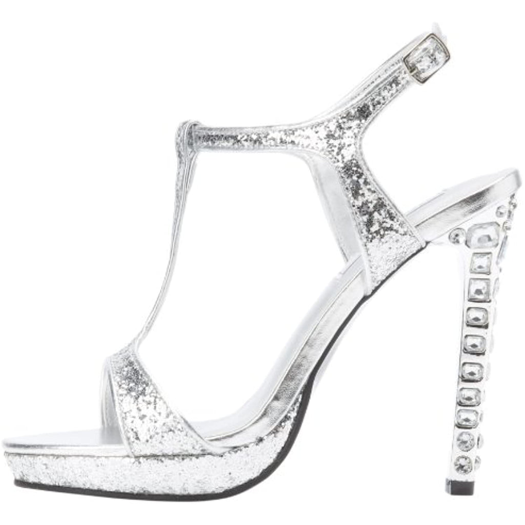 Touch Ups Women's Darcy Platform Sandal,Silver Glitter,10 M US