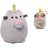 Pusheen GUND Birthday Cupcake Plush Bundle with Birthday Backpack Clip