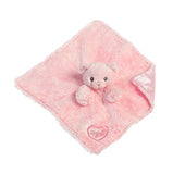 Aurora World Lil Girl Luvster Bear Blanket with Rattle Plush, Pink