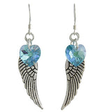 Woodstock Angel Wing Earrings, Aquamarine Colored Swarovski(R) Crystal