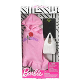 Barbie Clothes: Pink Hoodie Dress, Plus 2 Accessories Dolls, Gift for 3 to 7 Year Olds, GHW77