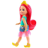 Barbie Dreamtopia Chelsea Sprite Doll, 7-inch, with Pink Hair Wearing Fashion and Accessories, Multi (GJJ97)