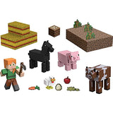 Minecraft Farm Life Adventure Pack Figures, Accessories and Papercraft Blocks, Complete Play in a Box, Toy for Kids Ages 6 Years and Older