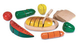 Melissa & Doug Cutting Food Set: Wooden Play Food Set + Free Scratch Art Mini-Pad Bundle