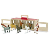 Take-Along Show Horse Stable 4-Piece Figure Play Set + FREE Melissa & Doug Scratch Art Mini-Pad Bundle