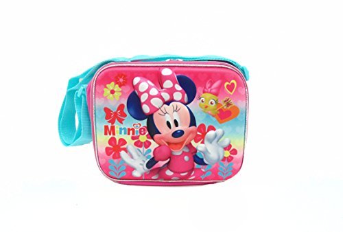 DISNEY MINNIE MOUSE Deluxe 3D Reusable Lunch Bag With Long Adjustable Shoulder Strap