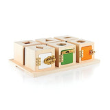 Guidecraft Peekaboo Lock Boxes with Storage Tray: Sorting & Stacking Toy for Children - Kids Early Learning and Development Toy