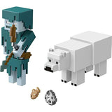 Mattel Minecraft Craft-a-Block 2-Pk, Action Figures (Stray vs Polar Bear)