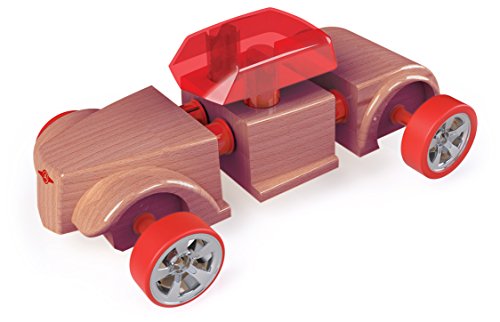 Automoblox Collectible Wood Toy Cars and Trucks—Mini HR5 Scorch and SC1 Chaos 2-Pack (Compatible with other Mini and Micro Series Vehicles), Red/Purple, 4.5" x 1.75"