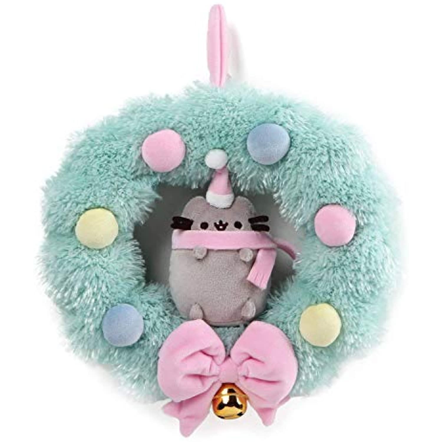 Pusheen Gund Holiday Wreath 10" Plush with Pastel Stickers