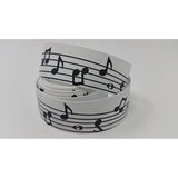 Polyester Grosgrain Ribbon for Decorations, Hairbows & Gift Wrap by Yame Home (7/8-in by 1-yd, 000026254 - black music notes w/white background)