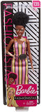 Barbie Fashionistas Doll with Vitiligo and Curly Brunette Hair Wearing Striped Dress and Accessories, for 3 to 8 Year Olds