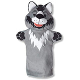 Melissa & Doug Fairy Tale Friends Hand Puppets (Set of 4) - Little Red Riding Hood, Wolf, Grandmother, and Woodsman and Zoo Friends Hand Puppets (Set of 4) - Elephant, Giraffe, Tiger, and Monkey