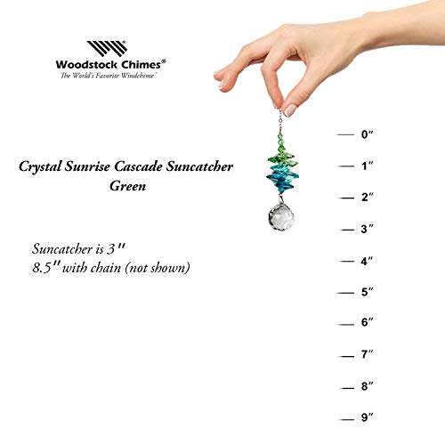 Woodstock Chimes CCSG Rainbow Makers Suncatchers Crystal Sunrise Cascade, Green
