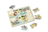 Melissa & Doug Safari Animals 4-in-1 Wooden Jigsaw Puzzle with Storage Tray (16 pcs)